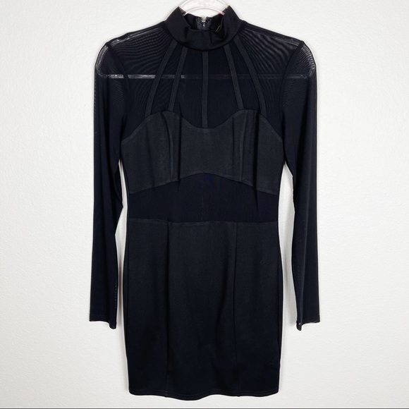 Tiger Mist London Mesh Black Long Sleeve Dress Medium Tiger Mist London Mesh Black Long Sleeve Dress Medium
